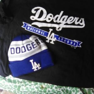 LA dodgers official stadium shirt & hat